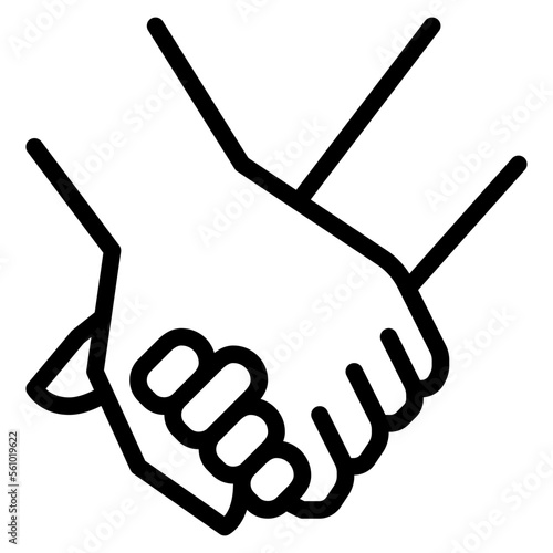 hand in hand outline icon
