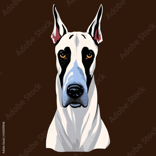 great dane dog drawn digital painting watercolor illustration © slowbuzzstudio