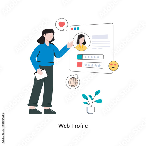 Web Profile flat style design vector illustration. stock illustration © Designer`s Circle 