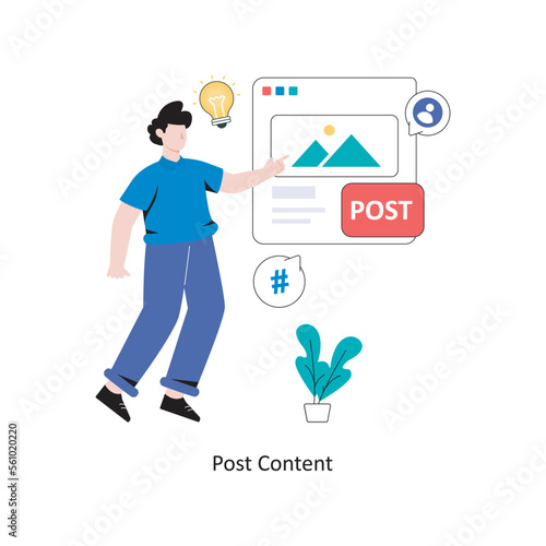Post Content flat style design vector illustration. stock illustration