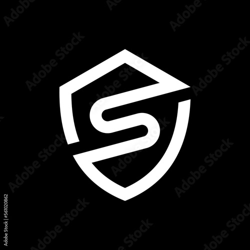 Shield Initial Letter S logo design