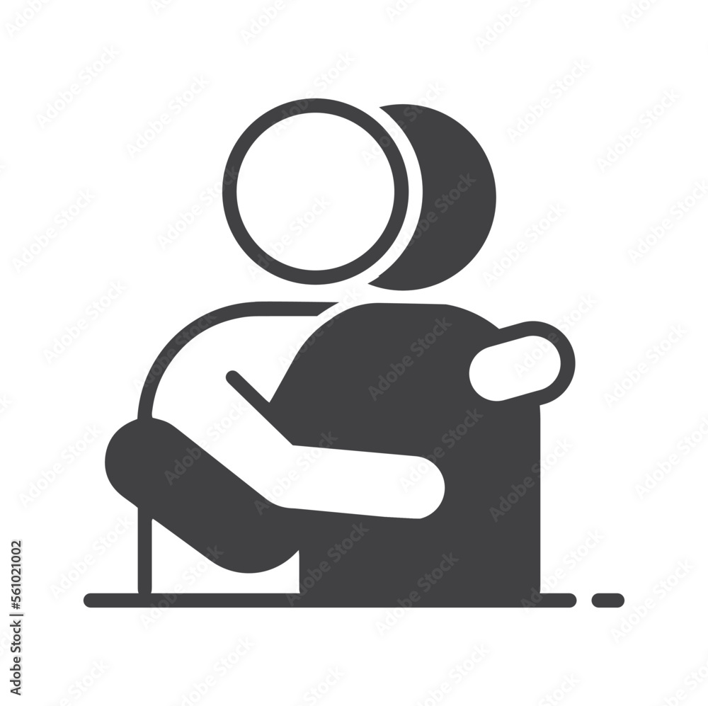 Two people hugging , icon, vector. Two people hugging , icon, vector.