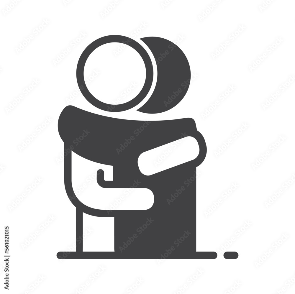 People hug each other, friends embrace - vector, icon, graphic. People hug each other, friends embrace - vector, icon, graphic.