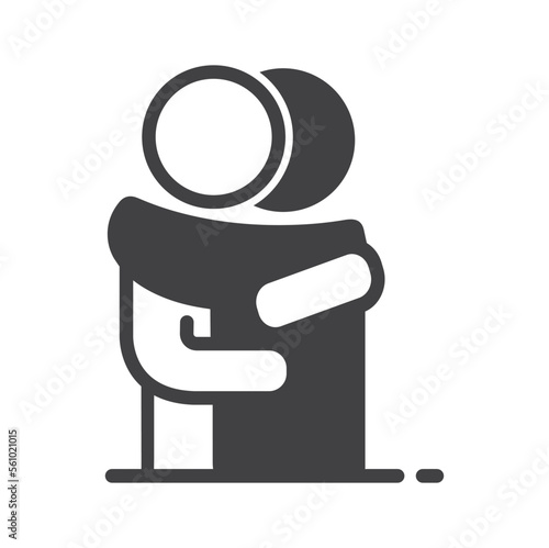 People hug each other, friends embrace - vector, icon, graphic.
