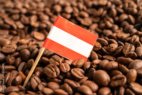 Austria flag on coffee bean, import export trade online commerce concept. flag on coffee bean, import export trade online commerce concept.