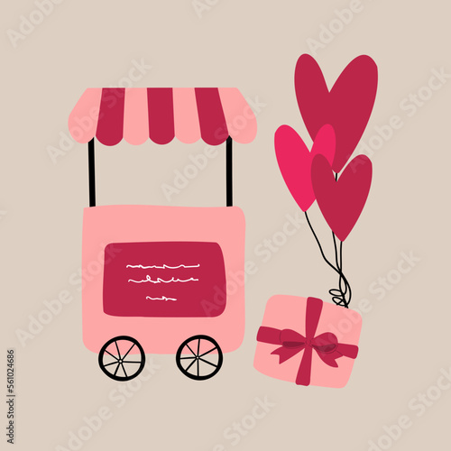 valentines day card, black couple love illustration, people on city street clip art, cute old couple in park clipart, vector in flat cartoon style.