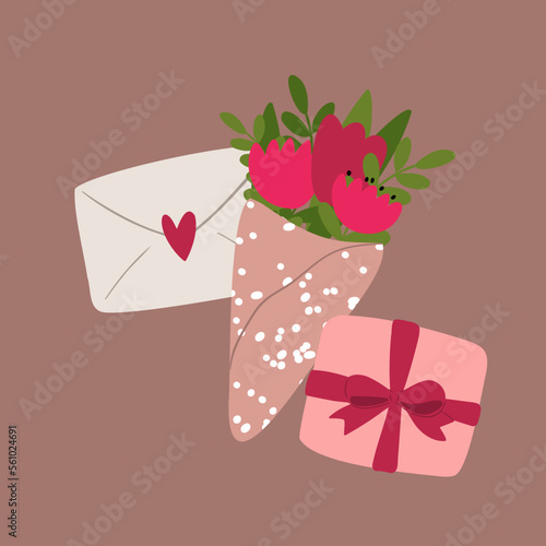 valentines day card, black couple love illustration, people on city street clip art, cute old couple in park clipart, vector in flat cartoon style.