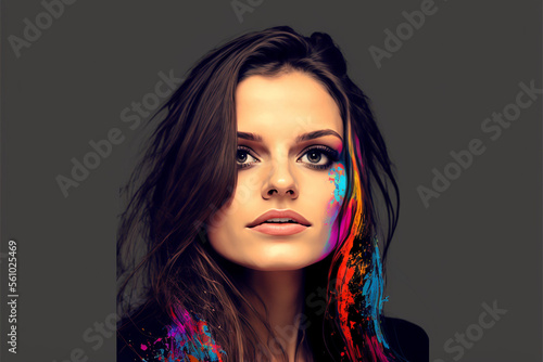 retrato pop arte colorida 