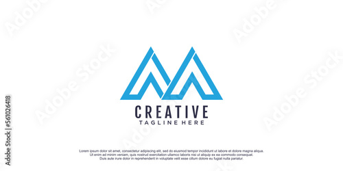 Monogram letter m logo with creative design vector icon illustration