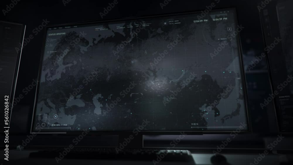 Spy Numbers Map Spy Artificial Intelligence Software Inspects Global Map During ...
