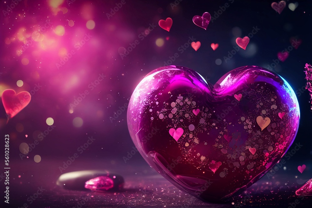 Big heart with copy space. Valentine's Day. Generated by AI