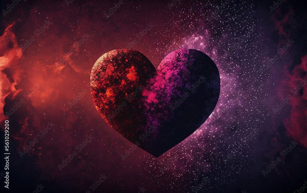 Heart 3D. Valentine's Day. Copy space. Generated by AI Heart 3D. Valentine's Day. Copy space. Generated by AI