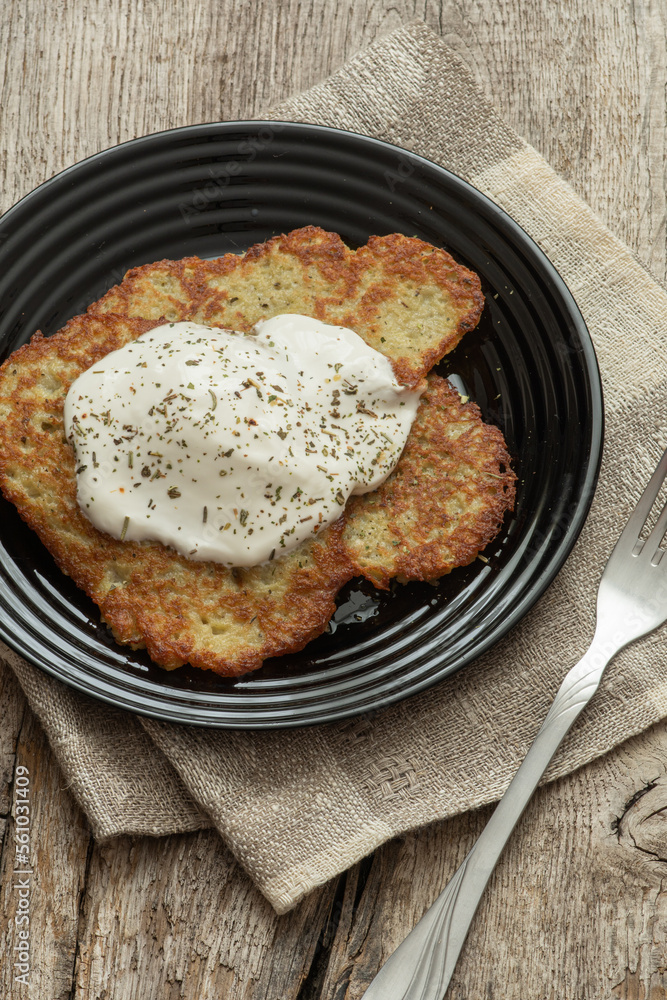 potato pancakes and sour cream potato pancakes and sour cream