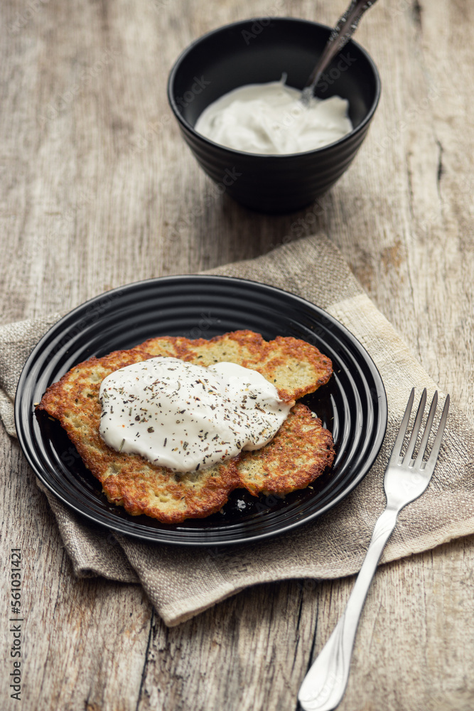 potato pancakes and sour cream potato pancakes and sour cream