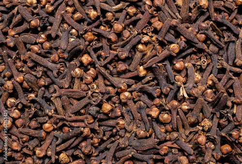 Bild auf Leinwand Pile of cloves close up. Cloves texture.