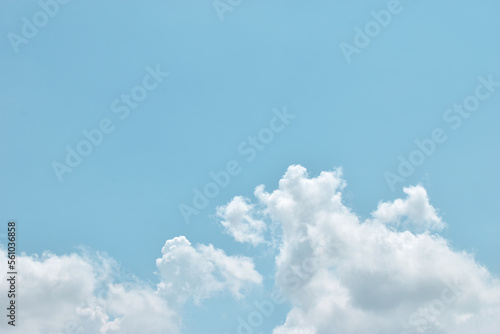 Photography Light blue sky and white clouds. With copy space.
