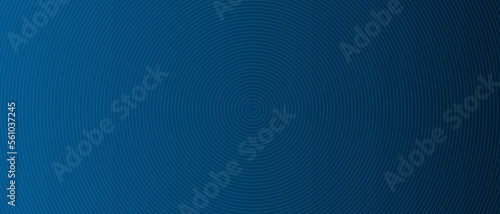 Circle lines pattern on blue background. Circle lines pattern for backdrop, brochure, wallpaper template. Realistic lines with repeat circles texture. Simple geometric background, vector illustration