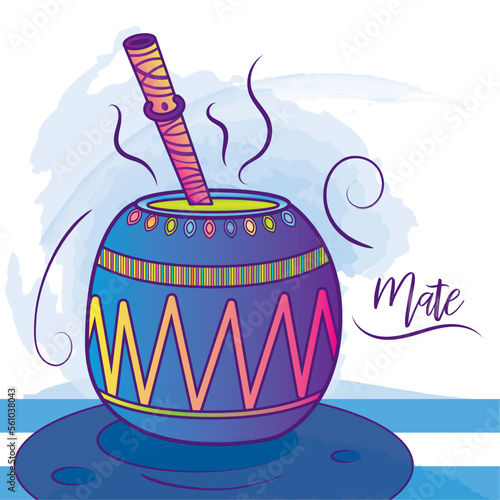 Isolated mate icon Argentinian traditional beverage Vector
