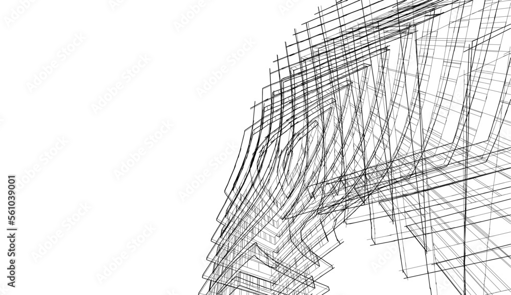 Modern architecture building 3d illustration Modern architecture building 3d illustration