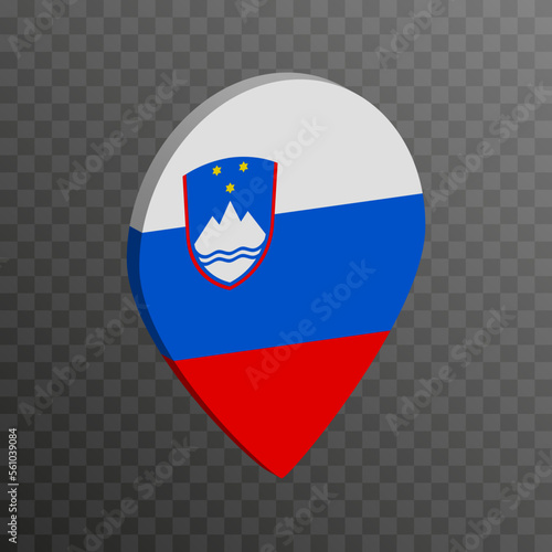 Free Download Map pointer with Slovenia flag. Vector illustration. - GFXLoad