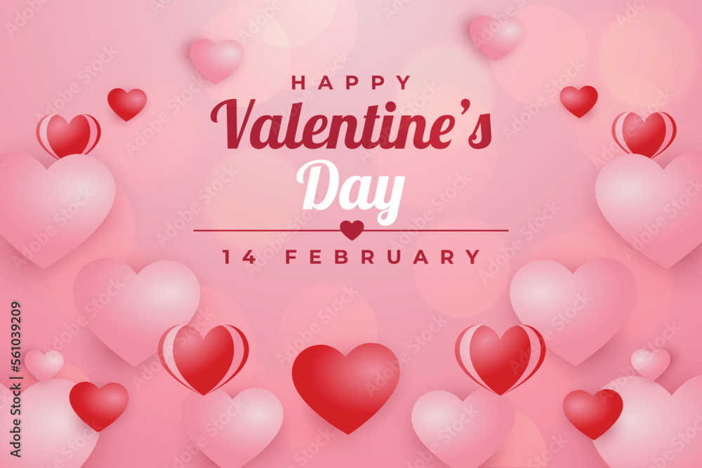 vector realistic valentines day with celebration background