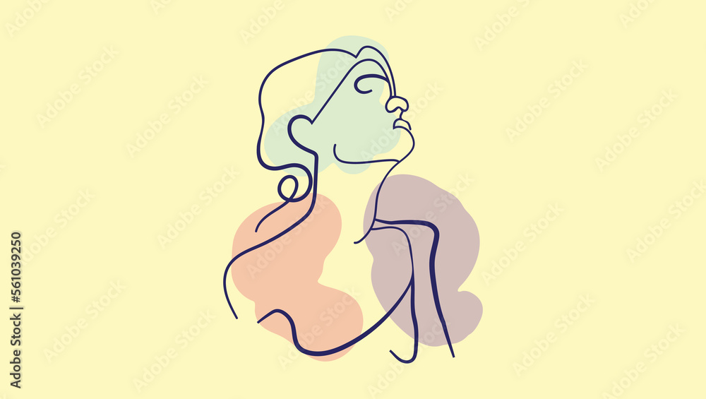 A modern, abstract geometric interpretation of a woman's face, created with a single, continuous line on a minimalistic background Boho Wall Print Digital Print A modern, abstract geometric interpretation of a woman's face, created with a single, continuous line on a minimalistic background Boho Wall Print Digital Print