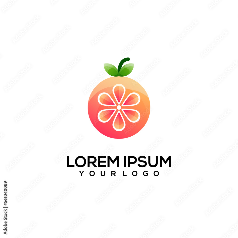 Fruits simple logo color illustration