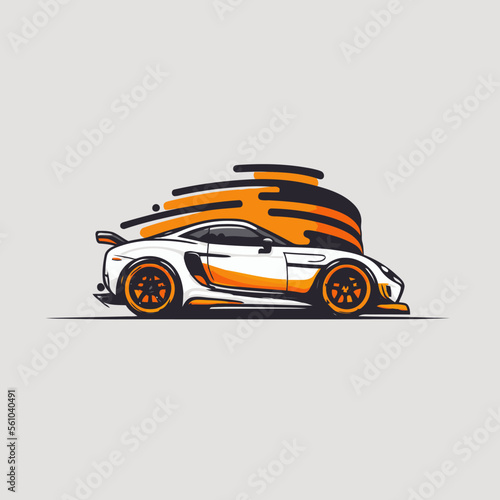 Illustration of sport car  super car logo vector