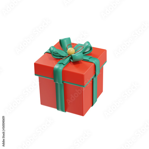 red gift box isolated on white icon with path.