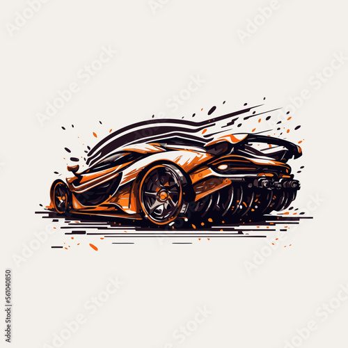 Illustration of sport car  super car logo vector