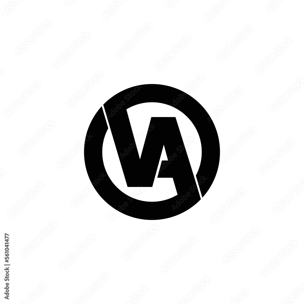 Letter VA circle logo design vector Letter VA circle logo design vector