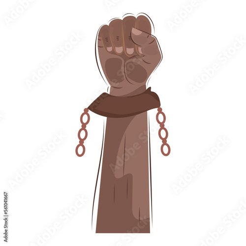 Isolated sketch of a hand protesting with handcuffs Vector