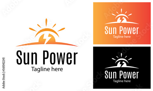 Sun Power Logo Design Template.