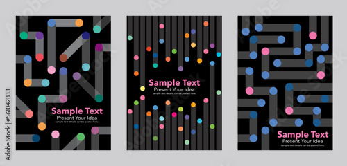 Abstract dots and stripes background geometric vector design, multicolor, minimal, cover posters flyers leaflets brochures wallpaper backdrop layout templates, maze