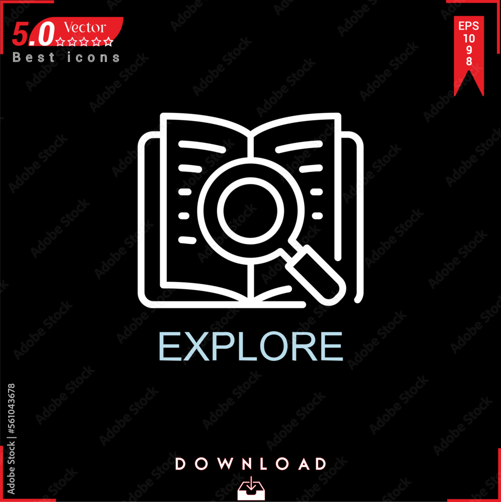 EXPLORE icon vector . Business marketing management, EXPLORE icons , simple, isolated, application , logo, flat icon for website design or mobile applications,
UI UX design Editable stroke. EPS10 EXPLORE icon vector . Business marketing management, EXPLORE icons , simple, isolated, application , logo, flat icon for website design or mobile applications,
UI UX design Editable stroke. EPS10