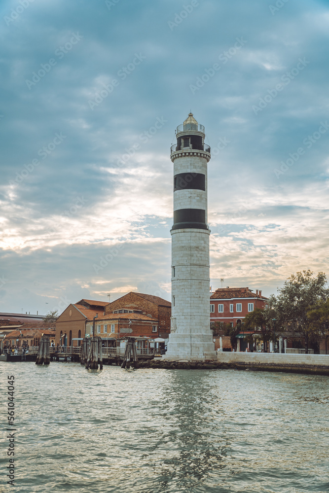 Burano Lighthouse at Sunset Venice Italy