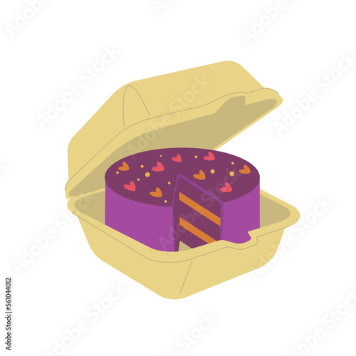 Korean Bento mini box cake. Small dessert.