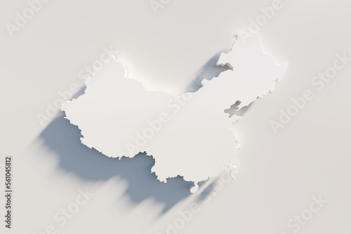 Extruded map of China  3d render © Serhan