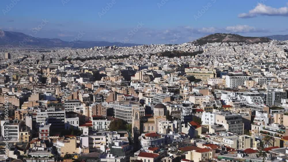Athens, Attica, beautiful super-wide angle view of Athens, Greece, with Acropolis, Mount Lycabettus, mountains and scenery beyond the city, seen from Strefi Hill park in Exarcheia neighbourhood
Athens, Attica, beautiful super-wide angle view of Athens, Greece, with Acropolis, Mount Lycabettus, mountains and scenery beyond the city, seen from Strefi Hill park in Exarcheia neighbourhood