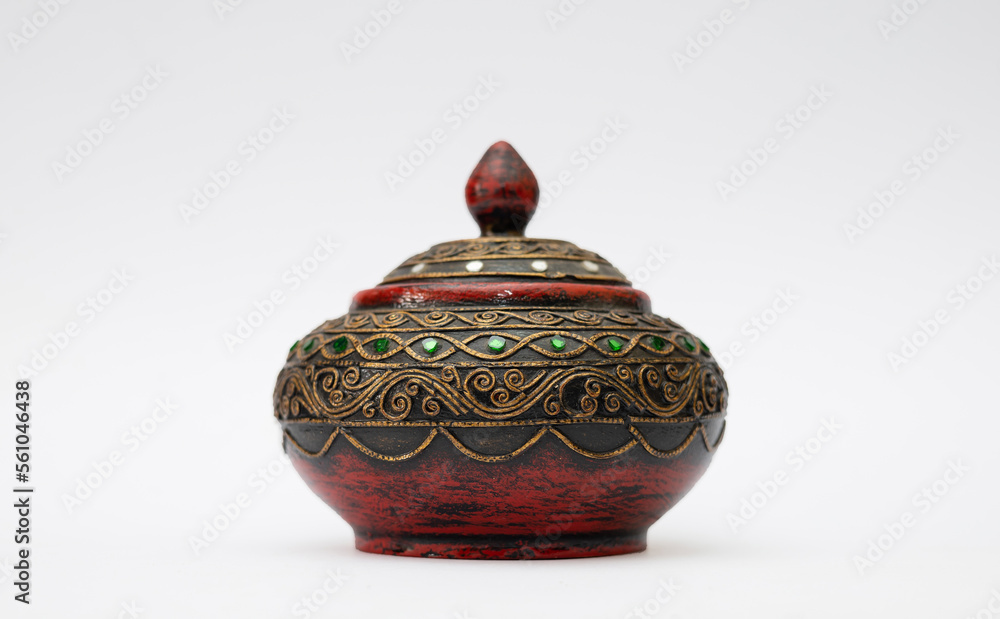 red wooden box on a white background red wooden box on a white background