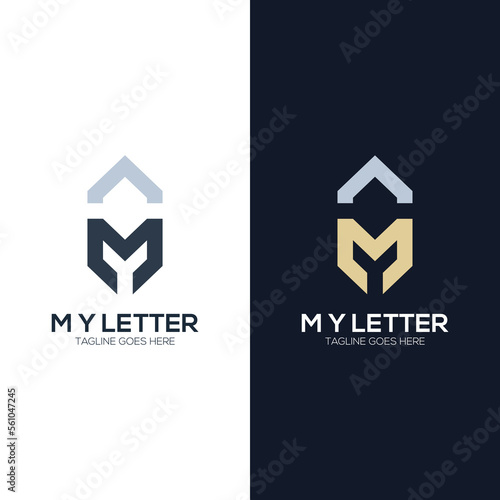 Set of abstract initial letter M logo design template. icons for business of luxury, elegant, simple