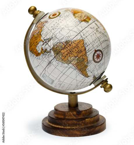 Fotografía Table Globe isolated on white background, showing Africa.
