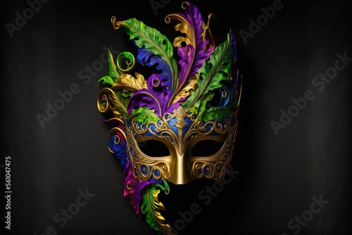 elegant venetian, mardi gras mask, ai generated