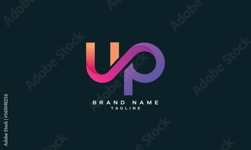 LUP, UP, PU, Abstract initial monogram letter alphabet logo design