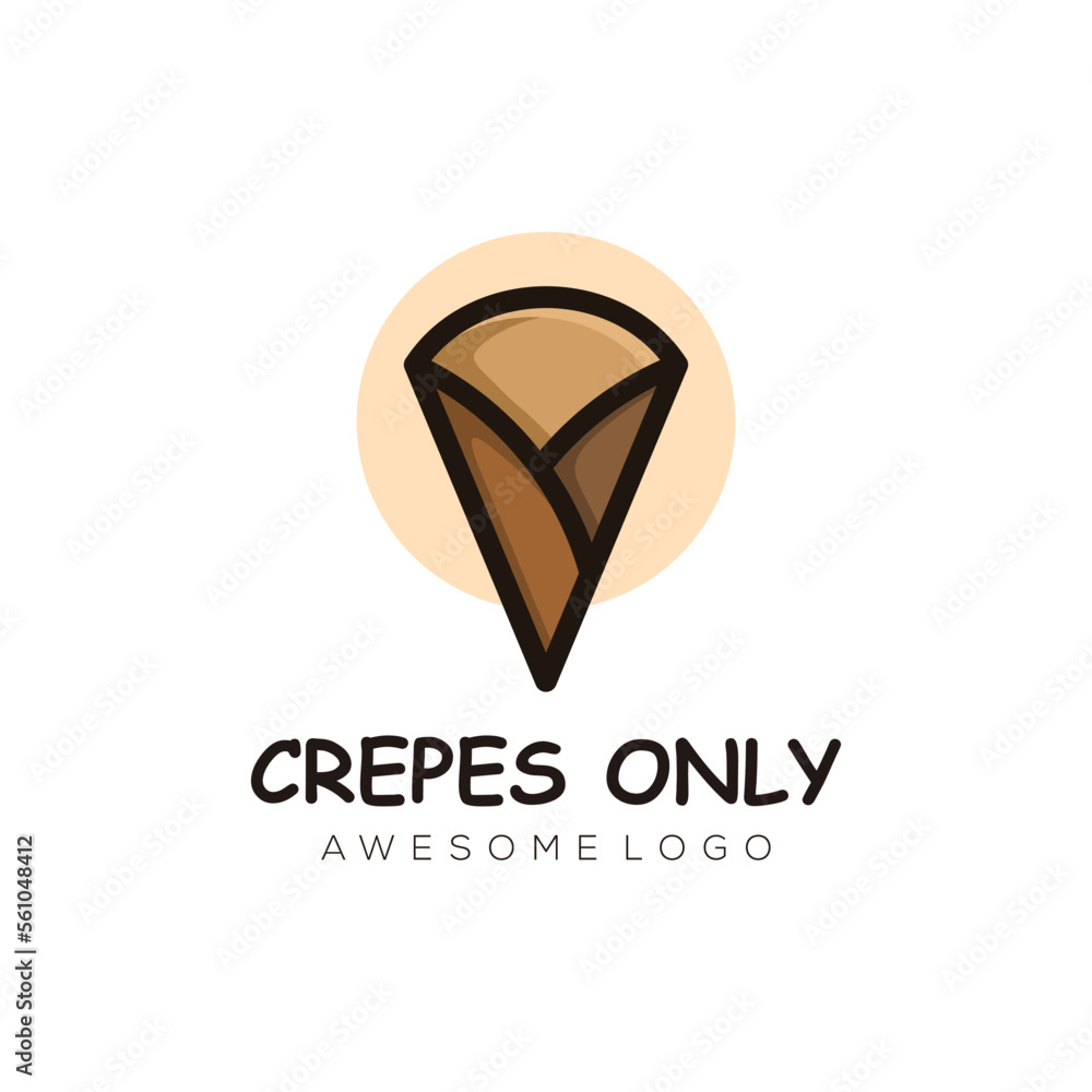 Vector logo illustration crepes simple mascot style