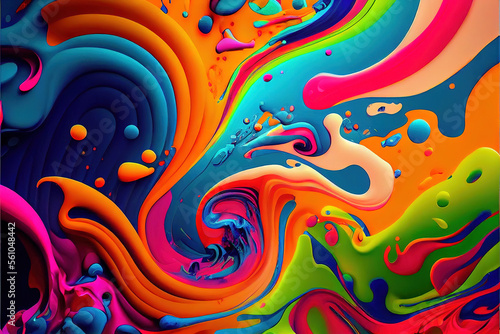 Abstract Art Artistic Background Bright Colors, Generative AI