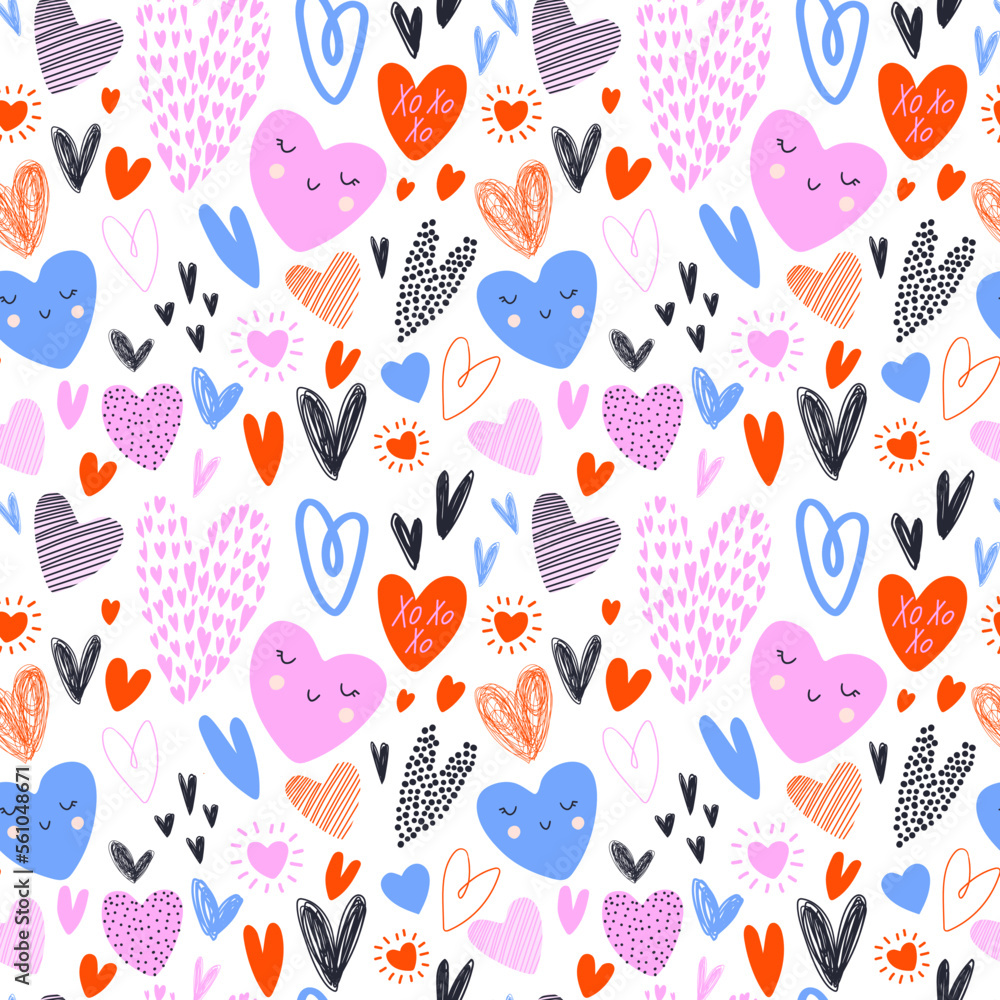 Seamless pattern with hearts. Vector illustrations Seamless pattern with hearts. Vector illustrations