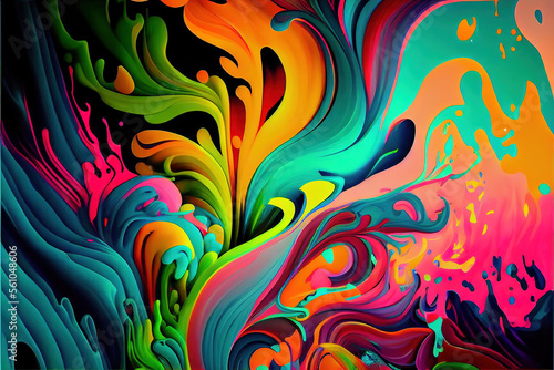 Colorful Abstract Art Artistic Background Bright Colors  Generative AI