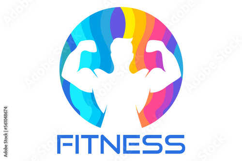 vector bodybuilder logo template vector object and icons for sport label gym badge