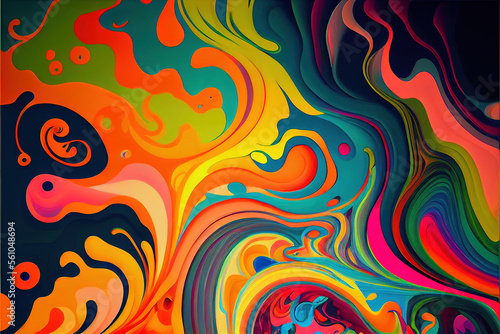 Abstract Art Rainbow Artistic Background Bright Colors, Generative AI